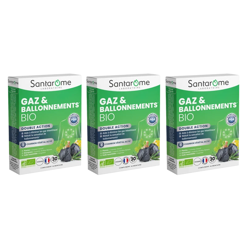 Complément alimentaire Gaz et Ballonnements Bio - 30 gélules