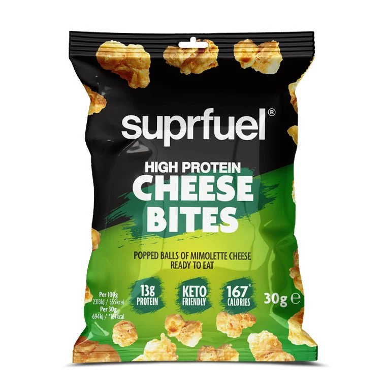 Suprfuel - Bouchées de fromage riches en protéines (13g de protéines) 30g