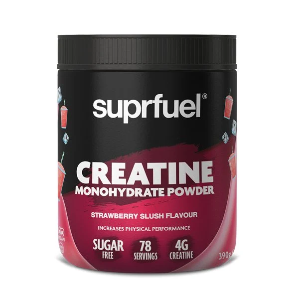(Liquidation, À consommer de préférence avant le 26 mai) Suprfuel Créatine Monohydratation en poudre 390 g - Granité à la fraise (78 portions)
