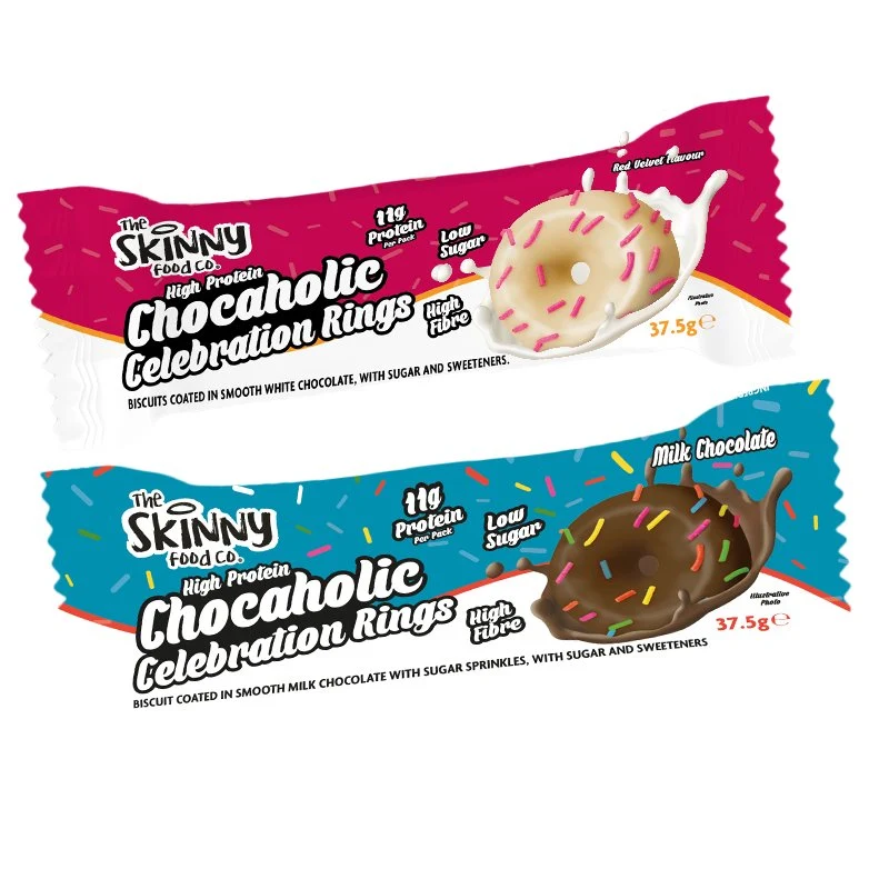 Anneaux de célébration à haute teneur en protéines Skinny Chocaholic (11 g de protéines par paquet) 37.5 g