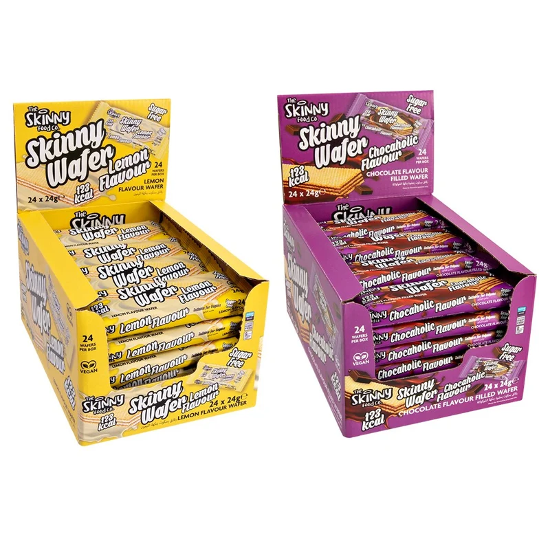 Paquet de gaufrettes Skinny (Citron et Chocaholic) Caisses (24g x 48 unités) 1150g