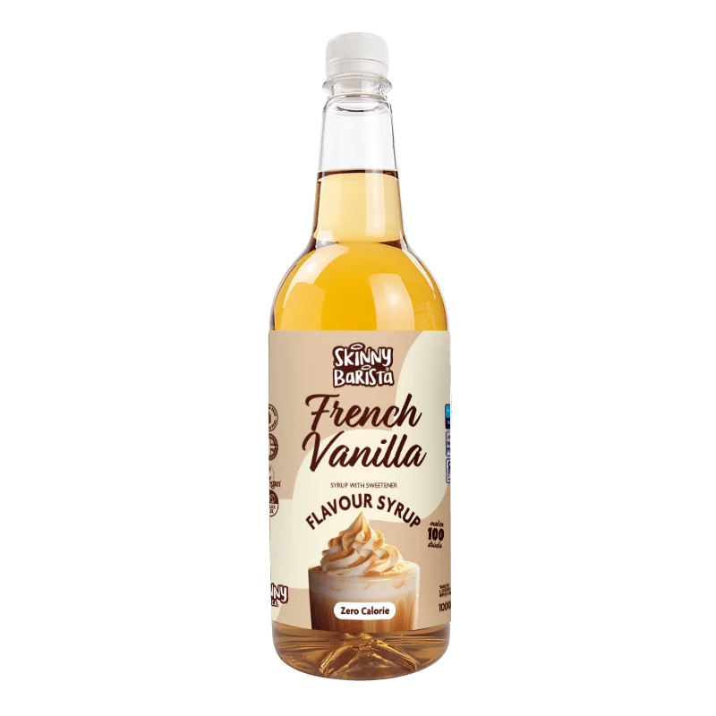 Sirop aromatisé à la vanille française Skinny Barista - Café léger sans sucre et sans calories - 1 litre
