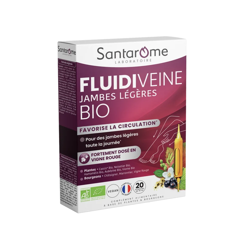 Fluidiveine Jambes Légères Bio - 20 ampoules