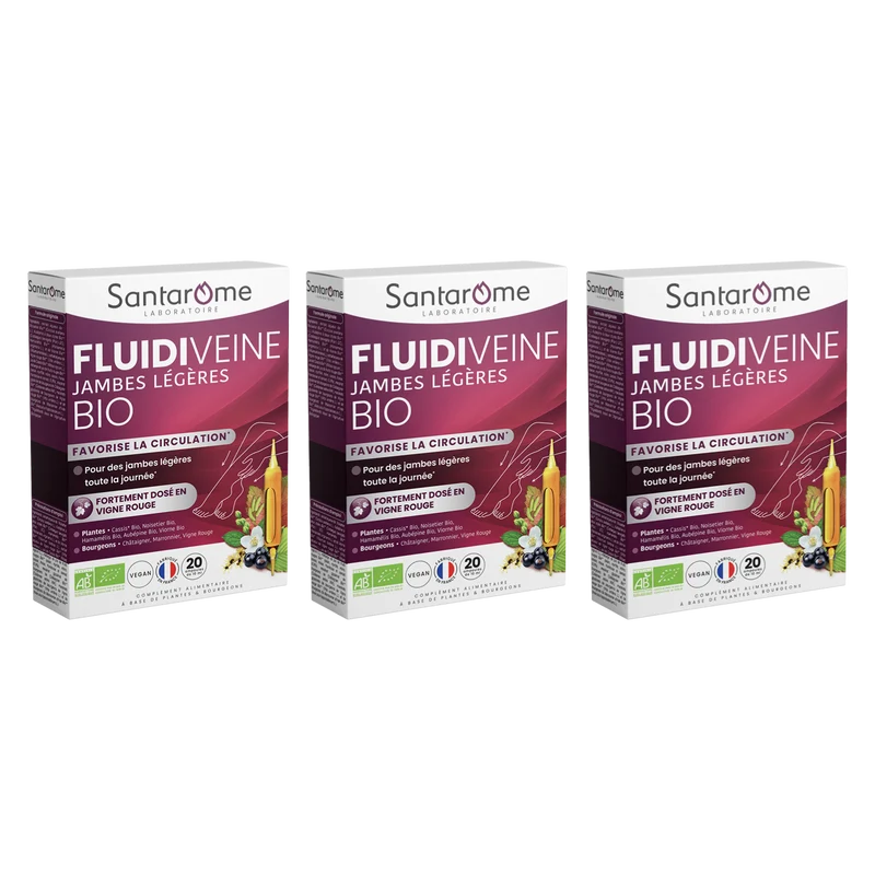 Fluidiveine Jambes Légères Bio - 20 ampoules