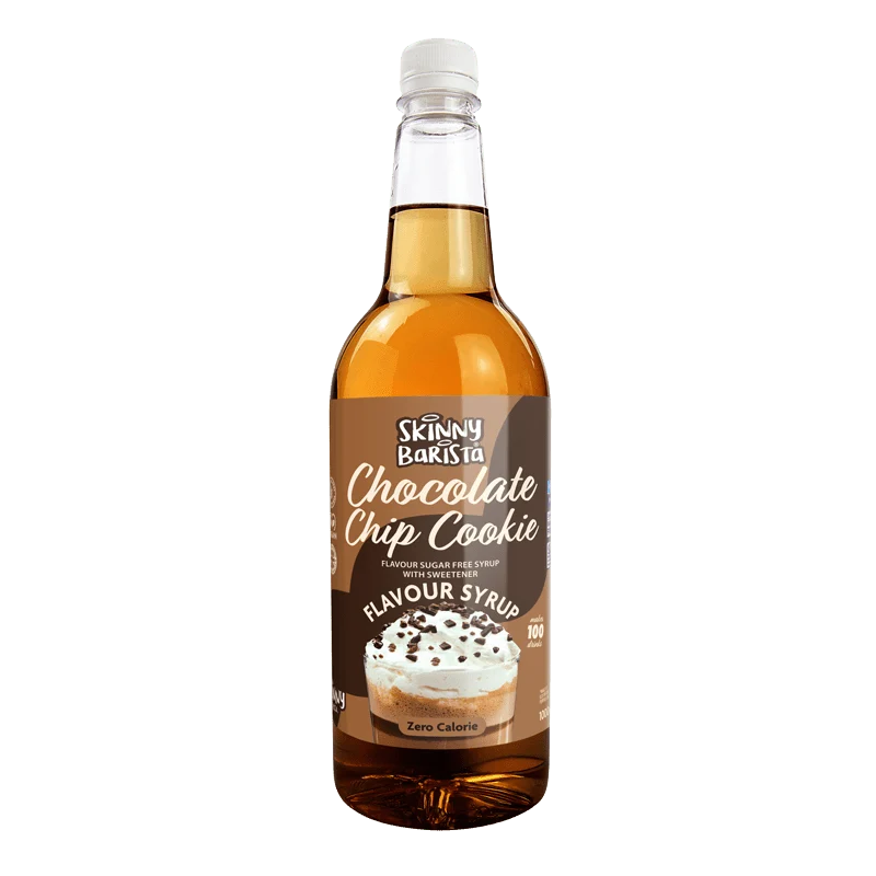 Sirop Skinny Barista saveur biscuits aux pépites de chocolat - Sans sucre Sirop Skinny Coffee - 1 litre (édition limitée)