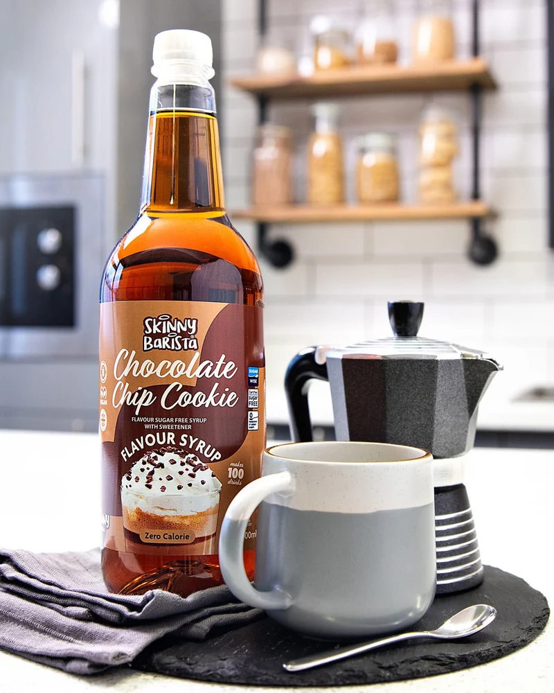 Sirop Skinny Barista saveur biscuits aux pépites de chocolat - Sans sucre Sirop Skinny Coffee - 1 litre (édition limitée)