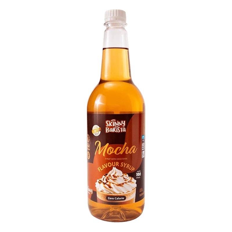 Sirop aromatisé au moka Skinny Barista - Café léger sans sucre et sans calories - 1 litre (Édition limitée)