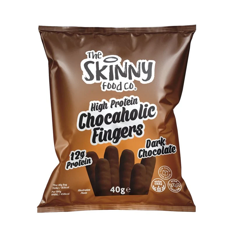 Doigts de chocolat noir aux noisettes et au chocolat noir à haute teneur en protéines Chocaholic 40 g