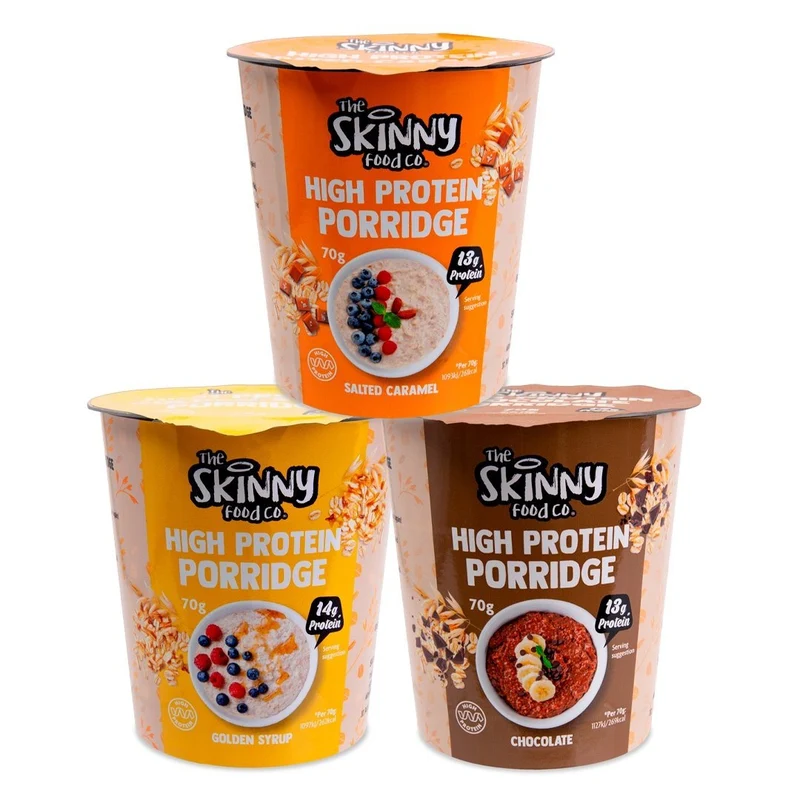 Petits pots de porridge minceur à haute teneur en protéines - 14 g de protéines (3 saveurs au choix)