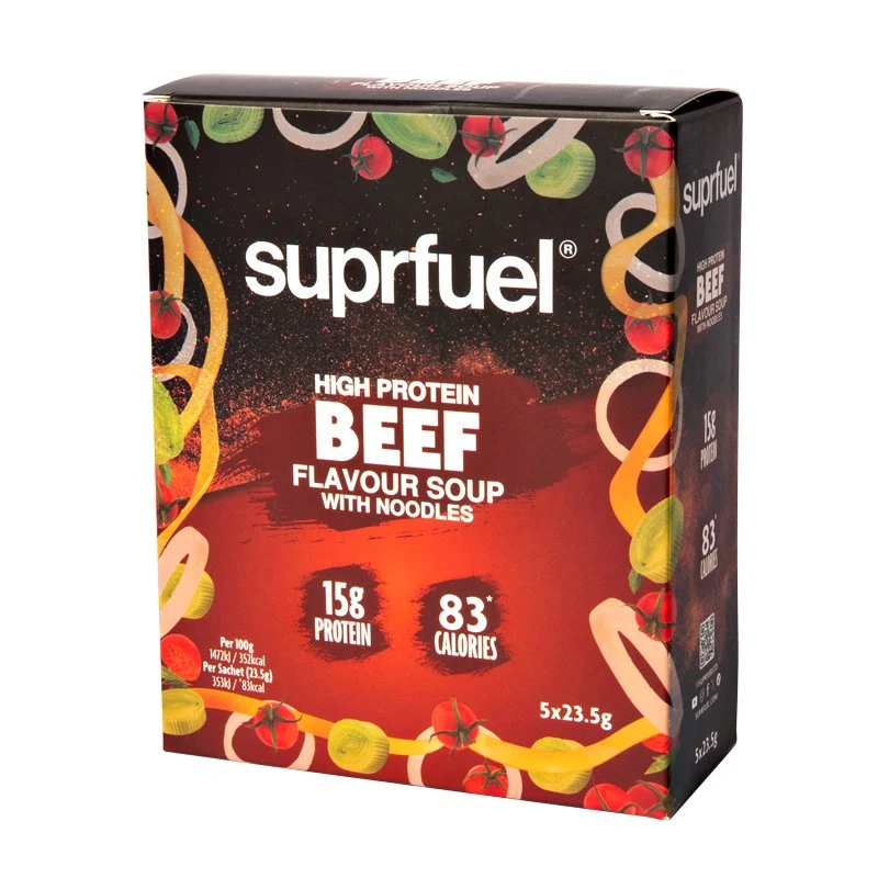 Suprfuel Soupe à Haute Protéine Saveur de Bœuf avec Nouilles (5 Repas) 120g