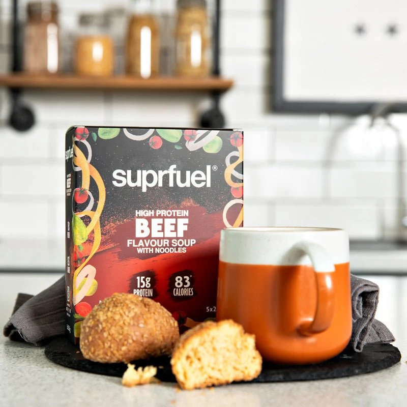 Suprfuel Soupe à Haute Protéine Saveur de Bœuf avec Nouilles (5 Repas) 120g