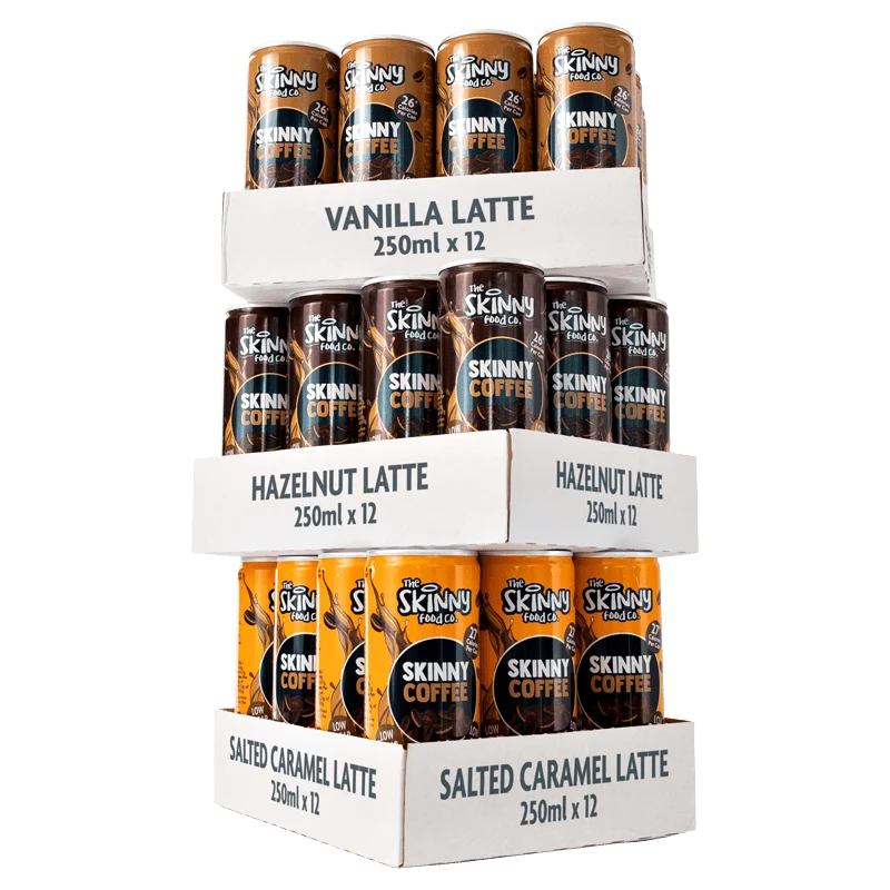 Coffret de café maigre 3 saveurs, 250 ml x 36 canettes