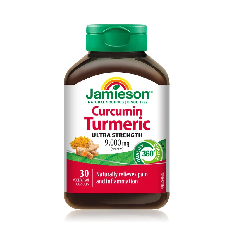 Jamieson - Curcumin Turmeric, 9000 mg (Raw Herb) | 30 Vegetarian Capsules