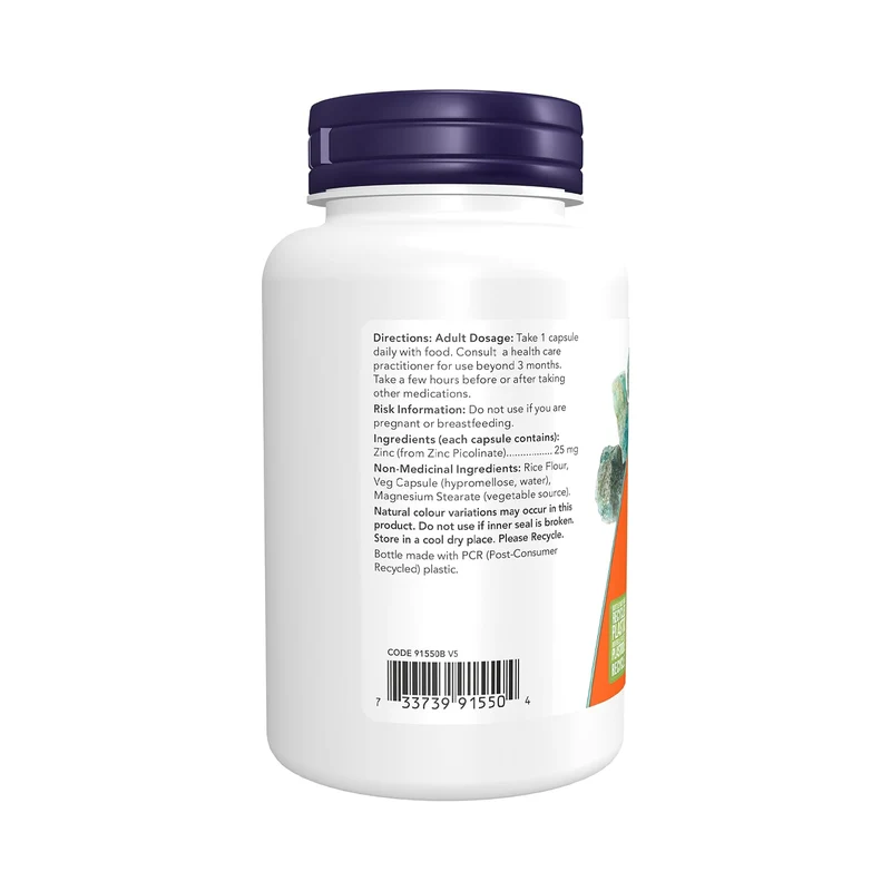 NOW - Zinc Picolinate 25 mg | 100 Veg Capsules