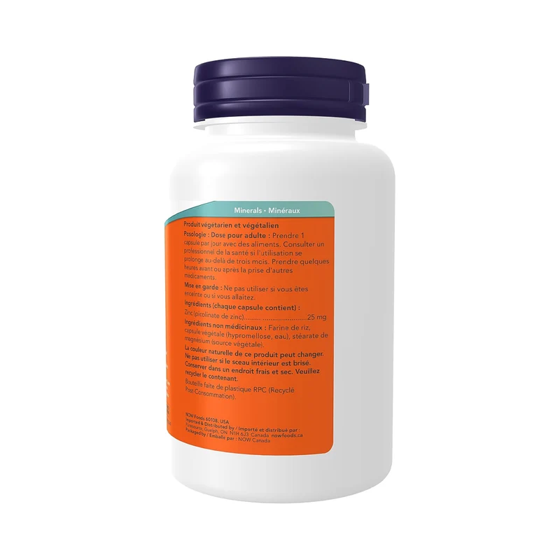 NOW - Zinc Picolinate 25 mg | 100 Veg Capsules