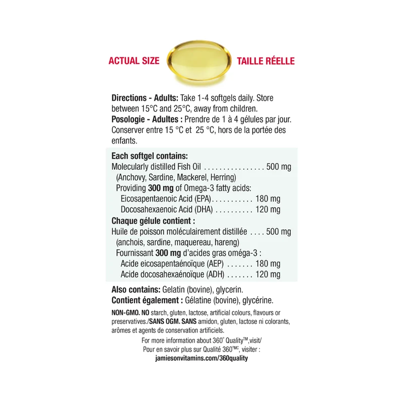 Jamieson - Omega-3 Select Mini Softgels 300 mg | 200 Softgels