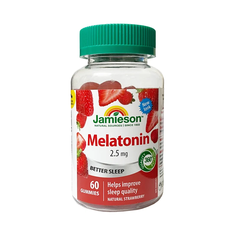 Jamieson - Melatonin Gummies , Natural Strawberry | 60 Vegetarian Gummies