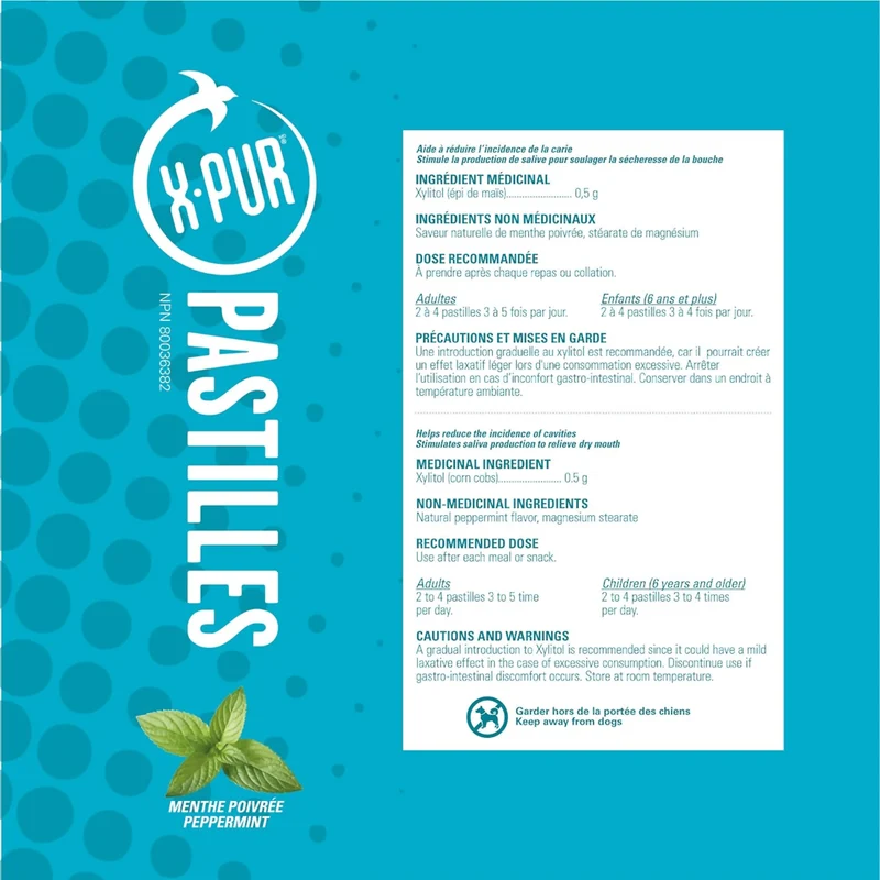 X-PUR - Xylitol Peppermint Pastilles | 130 Pastilles