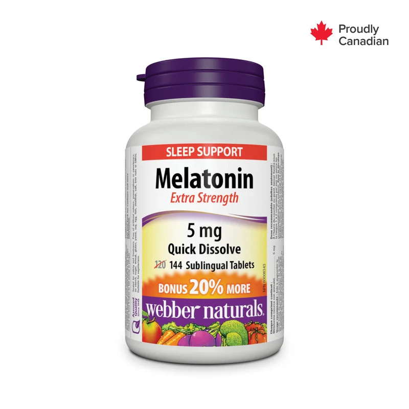 Webber Naturals - Extra Strength Melatonin 5mg | 144 Sublingual Tablets