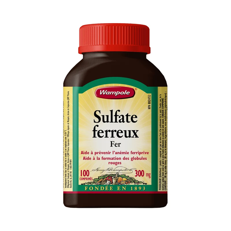 Wampole - Ferrous Sulfate 300 mg Iron | 100 Tablets