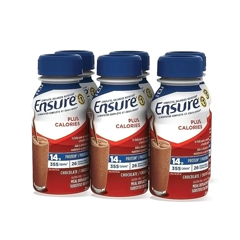 Ensure - Plus Calories - Gluten Free Meal Replacement Drink - Chocolate Flavour | 6 X 235 mL