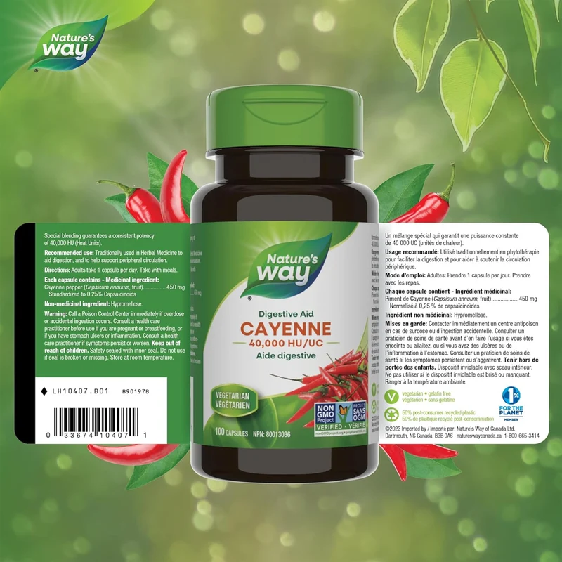 Nature's Way - Cayenne 40,000 HU\UC | 100 Capsules