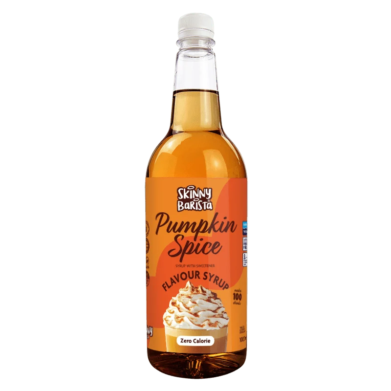 Sirop aromatisé à la citrouille et aux épices Skinny Barista - Café léger sans sucre et sans calories - 1 litre