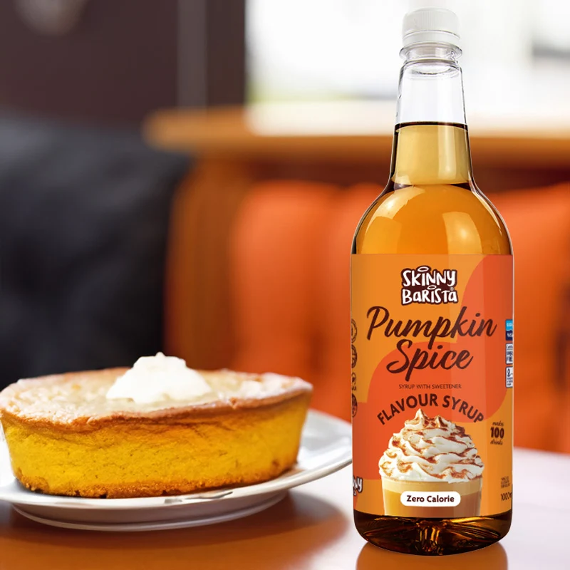 Sirop aromatisé à la citrouille et aux épices Skinny Barista - Café léger sans sucre et sans calories - 1 litre