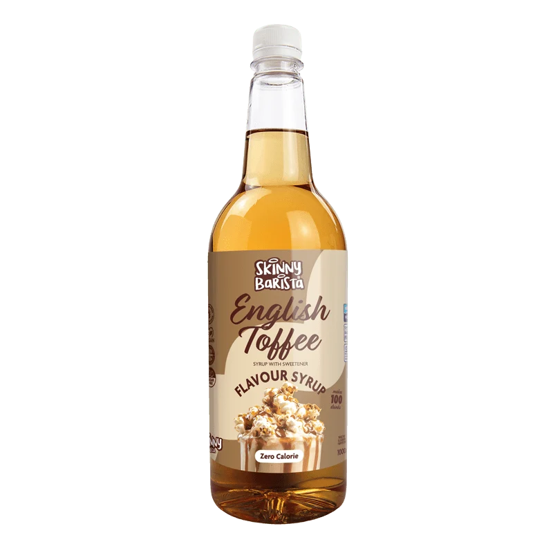 Sirop aromatisé au caramel anglais Skinny Barista - Café léger sans sucre et sans calories - 1 litre