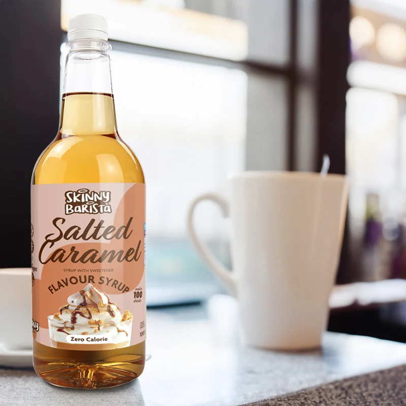 Sirop aromatisé caramel salé Skinny Barista - Café léger sans sucre et sans calories - 1 litre