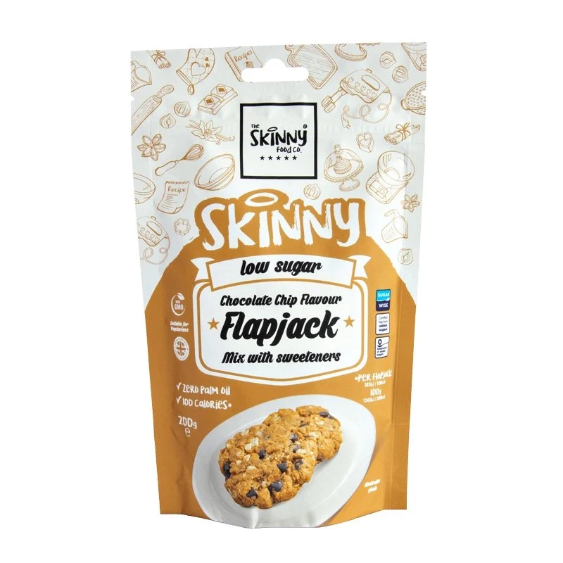 (Liquidation, à consommer de préférence avant juin 2025) Préparation pour pâtisserie allégée à faible teneur en sucre Flapjack saveur pépites de chocolat - 200 g