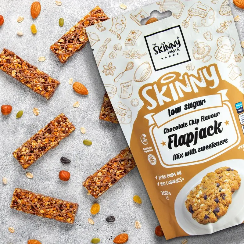 (Liquidation, à consommer de préférence avant juin 2025) Préparation pour pâtisserie allégée à faible teneur en sucre Flapjack saveur pépites de chocolat - 200 g