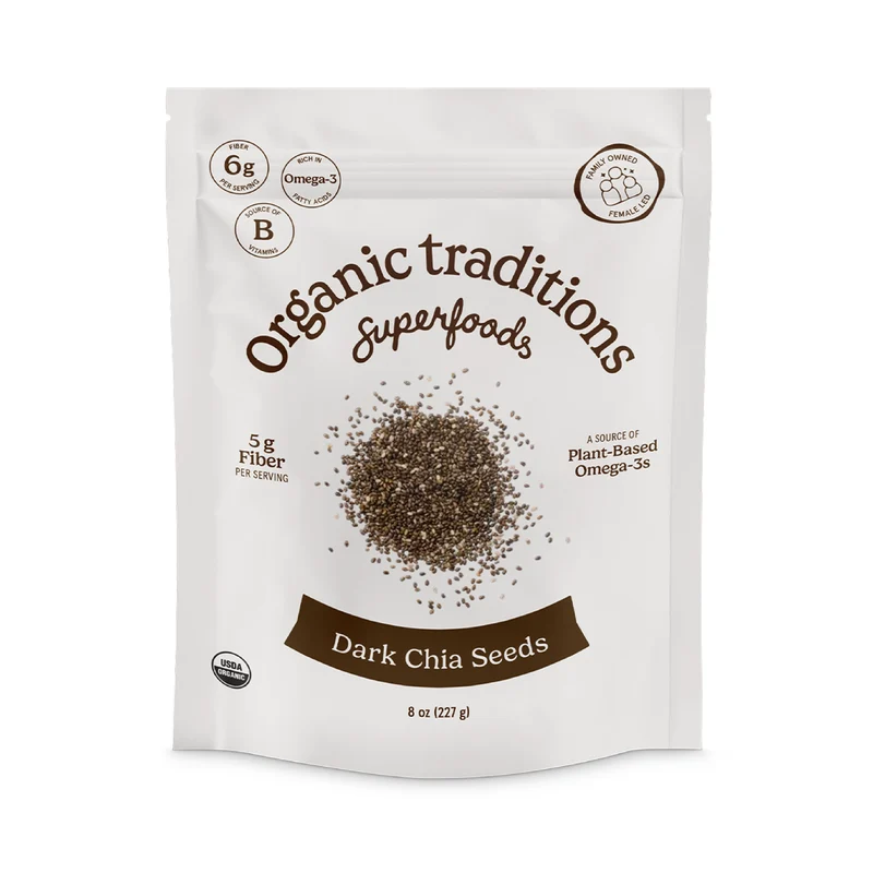 Organic Traditions - Chia Seeds, Dark Whole | 227 g