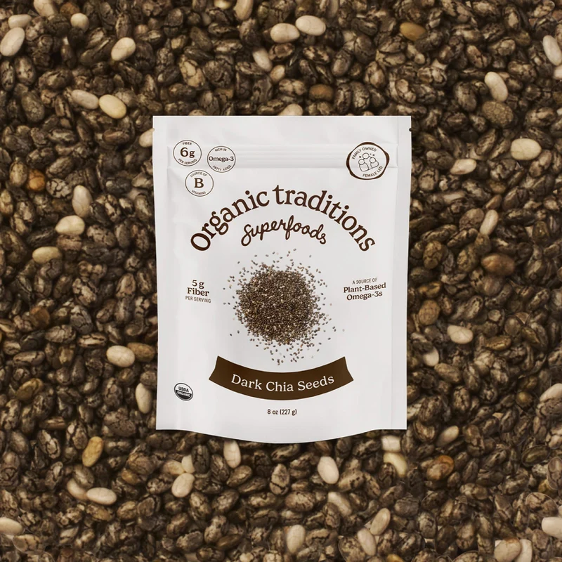 Organic Traditions - Chia Seeds, Dark Whole | 227 g