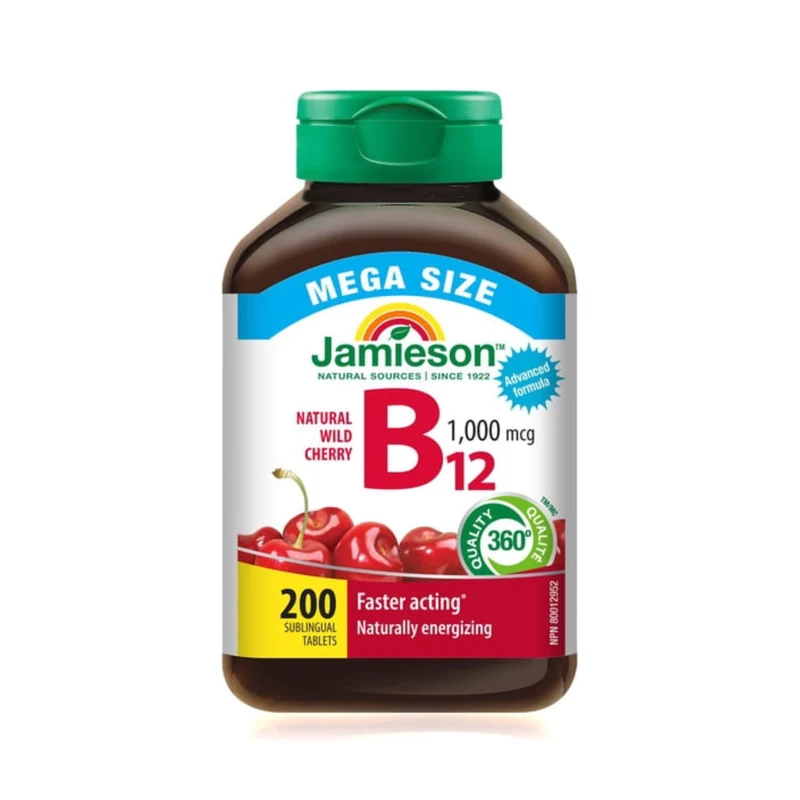 Jamieson - Vitamin B12 1000 mcg with Folic Acid | 200 Tablets
