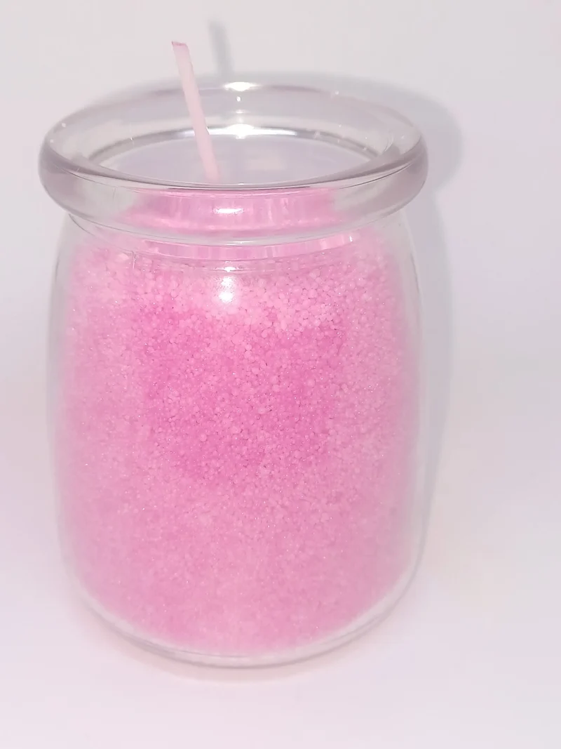 Love spell scented pink sand candle