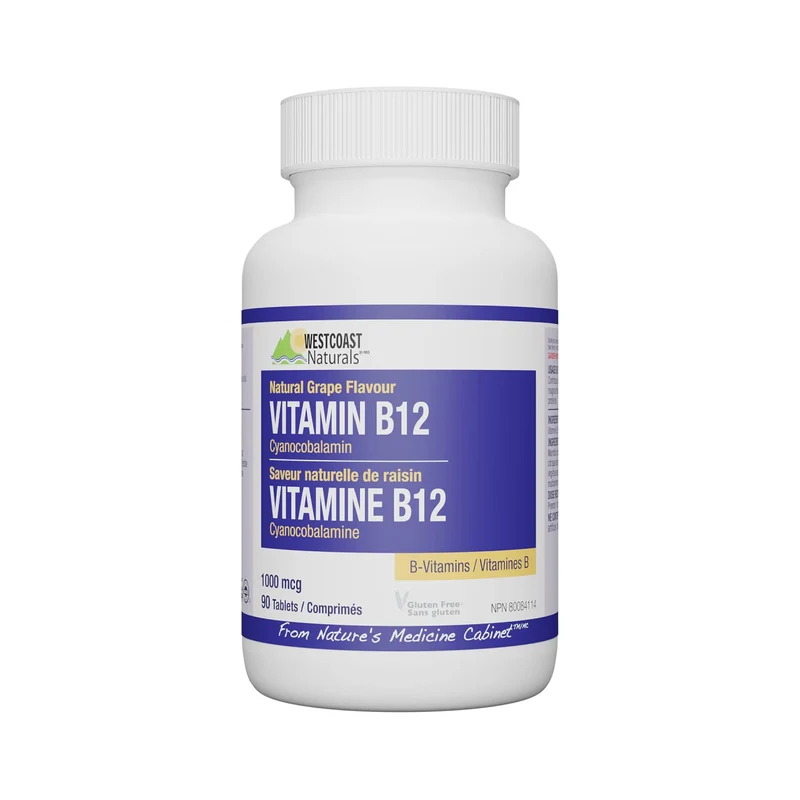 WestCoast Naturals - Vitamin B12 1000 mcg | 90 Tablets
