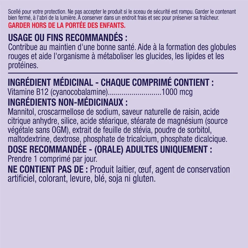 WestCoast Naturals - Vitamin B12 1000 mcg | 90 Tablets