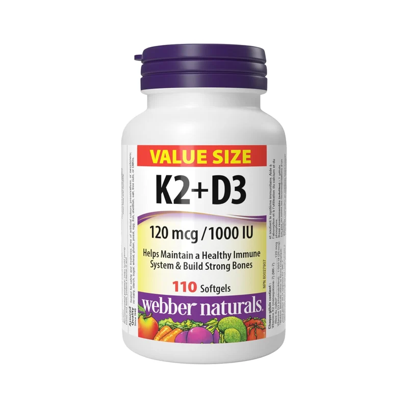 Webber Naturals - Vitamin K2 + D3 | 110 Softgels