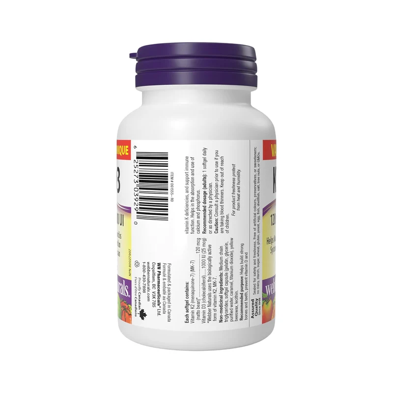 Webber Naturals - Vitamin K2 + D3 | 110 Softgels