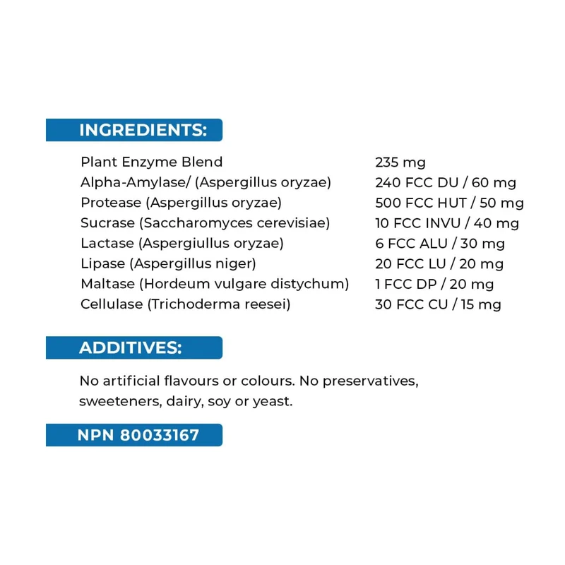 Swiss Natural - Plant Digestive Enzymes | 60 V-Caps