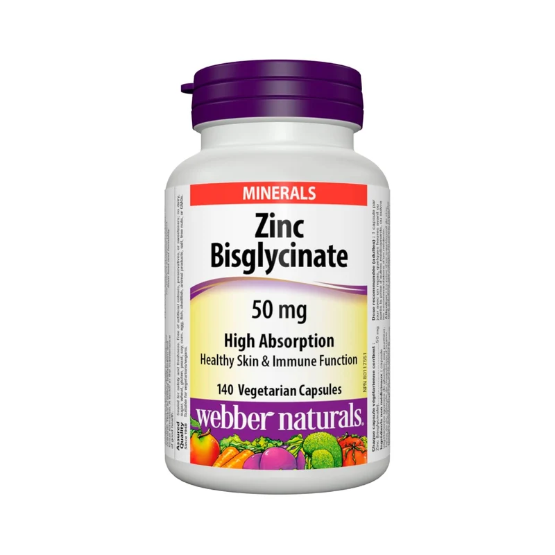 Webber Naturals - Zinc Bisglycinate 50 mg | 140 Capsules