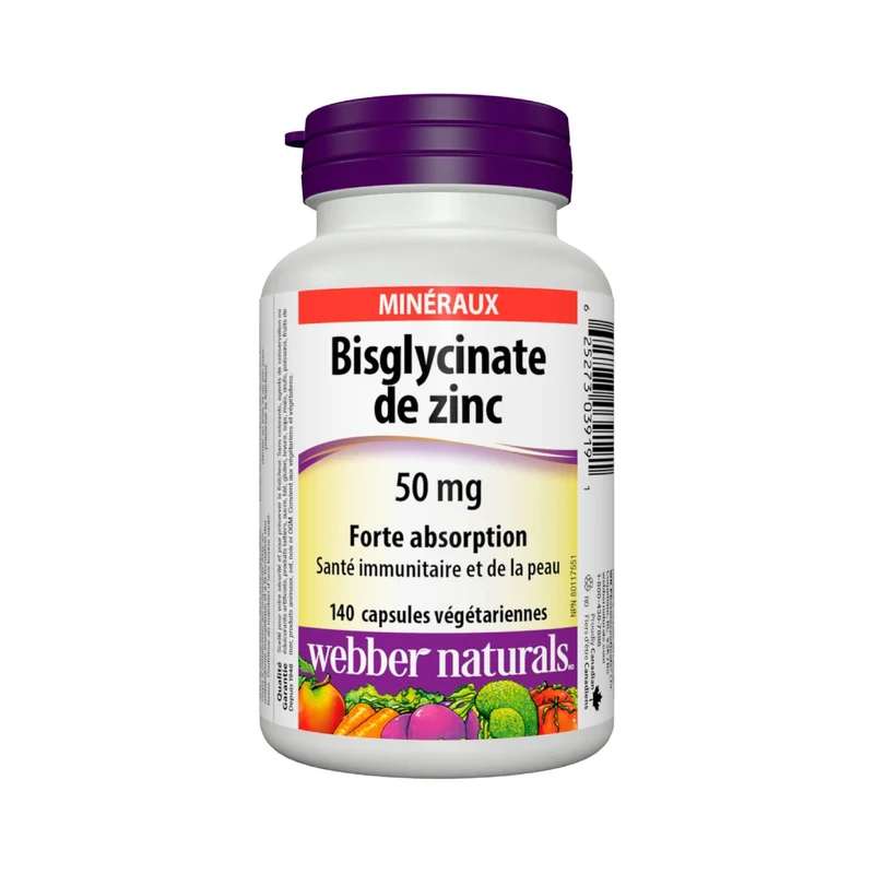 Webber Naturals - Zinc Bisglycinate 50 mg | 140 Capsules