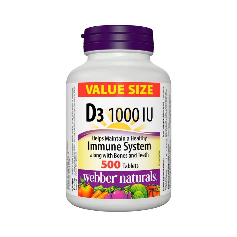 Webber Naturals - Vitamin D3 1000 IU Bonus | 500 Tablets