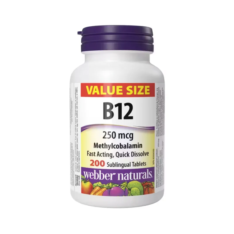 Webber Naturals - Vitamin B12 Methylcobalamin 250 mcg | 200 Tablets