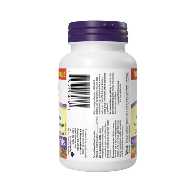 Webber Naturals - Vitamin B12 Methylcobalamin 250 mcg | 200 Tablets