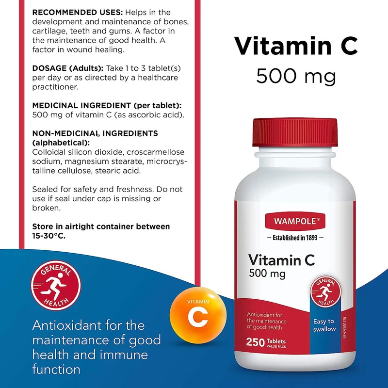 Wampole - Vitamin C 500 mg | 250 Tablets