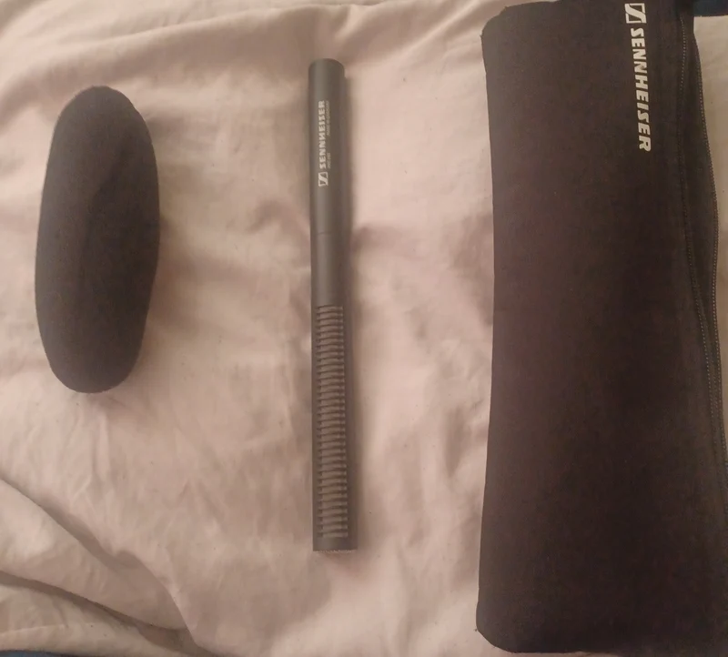 Senheiser boom mic, case & cover