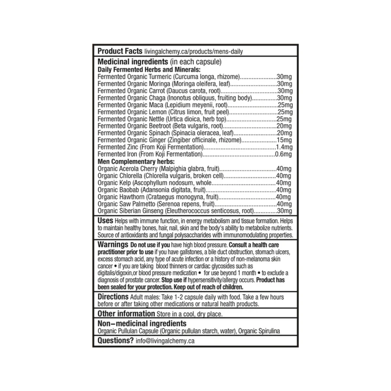 Living Alchemy - Men's Daily + | 60 Capsules