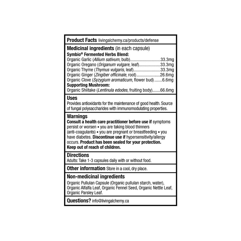 Living Alchemy - Defense | 60 Capsules